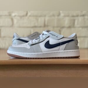 Nike Air Jordan 1 Low Retro Flyease White Midnight Navy DM1206-146 Men Size 9.5